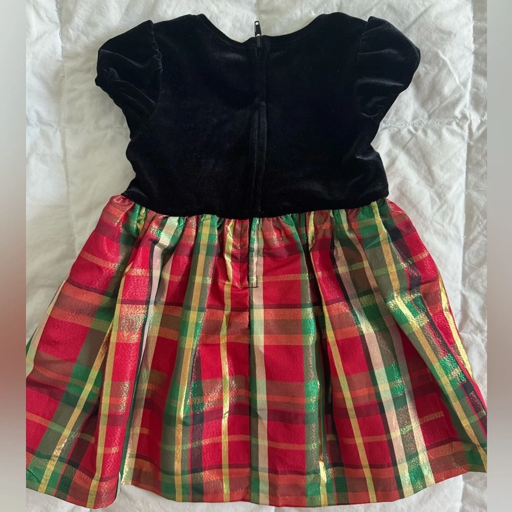 Iris & Ivy Nordstrom Velvet and‎ Plaid Short-sleeve Dress
